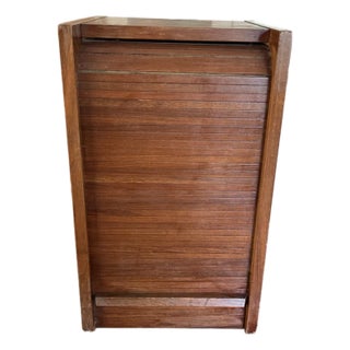 1910s Mid Century Industrial Roller Shutter Tambour Lamp Table For Sale