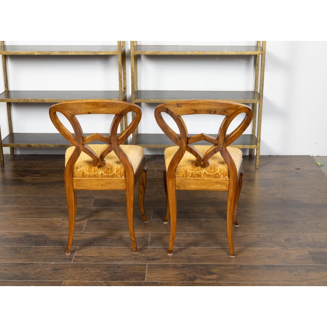 Pair of Austrian Biedermeier 19th Century Side Chairs with Carved Open Backs For Sale - Image 9 of 12