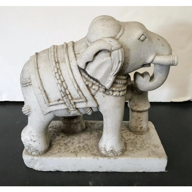 C 1930s Hand Carved Stone Elephants - a Pair For Sale In Los Angeles - Image 6 of 12