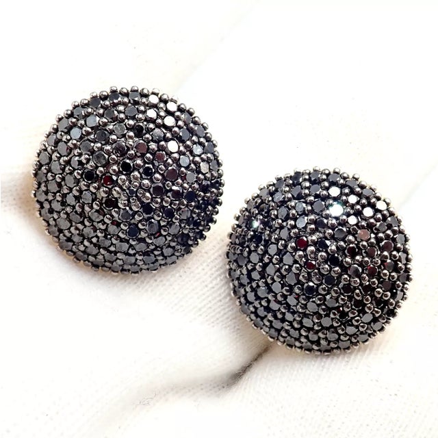 Late 20th Century Gurhan Yellow Gold Hammered Lentil Black Diamond Large Earrings, A Pair For Sale In Philadelphia - Image 6 of 8