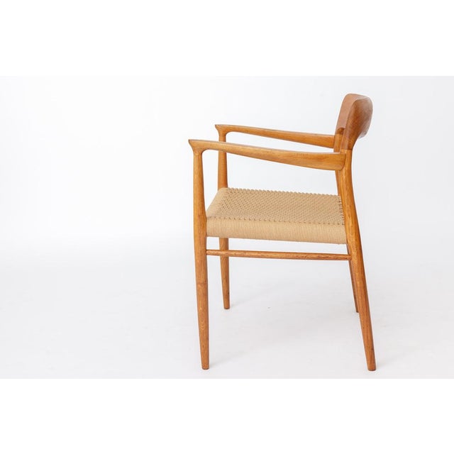 Danish Model 56 Armchair in Oak and Handwoven Seat by Niels Otto Møller for J.L. Møllers, 1950s For Sale - Image 6 of 13