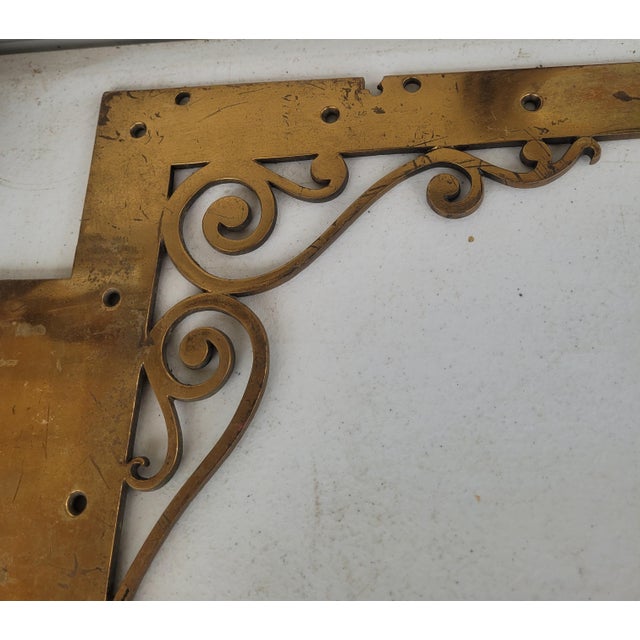Metal Antique Ornate Solid Brass Architectural Corner Braces, Set of 4 For Sale - Image 7 of 15