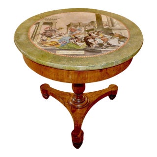 19th Century Italian Neoclassical Scagliola Center Table For Sale