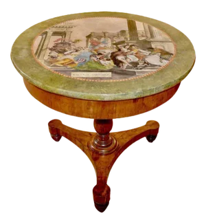 19th Century Italian Neoclassical Scagliola Center Table