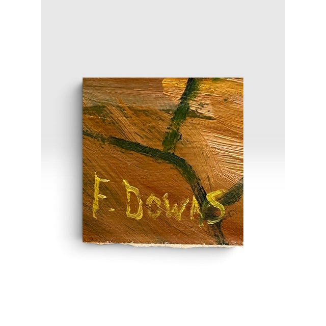 Wood 1980s Francis “Duke” Downs Palm Beach Florida Cottage Garden Original Oil on Canvas, Signed & Framed For Sale - Image 7 of 8