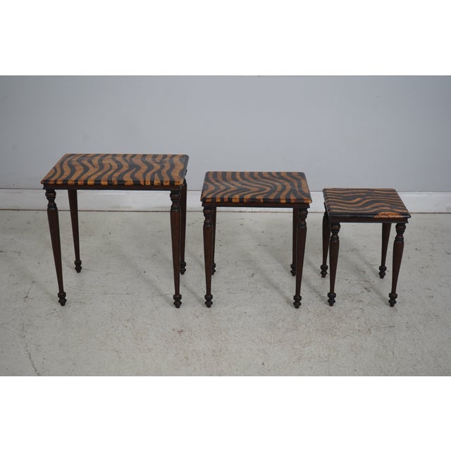 Traditional Hooker Tessellated Marble Overlay Top Nesting Tables For Sale - Image 3 of 13