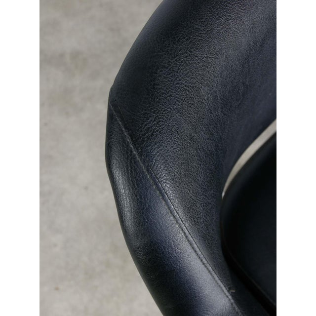Vintage Italian Black Leatherette and Chrome Swivel Chair, 1970s For Sale - Image 10 of 18
