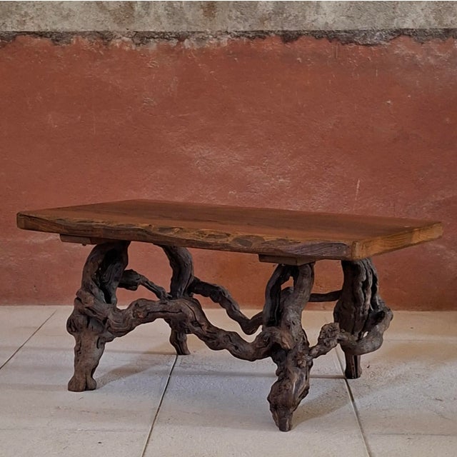 French Brutalist Vine Wood Coffee Table, 1960s For Sale - Image 6 of 6