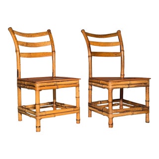 1960s Mid-Century Bamboo Child's Chairs - a Pair For Sale