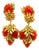 1960s Italian Sardinian Coral 18k Gold Floral Drop Earrings, Pair For Sale