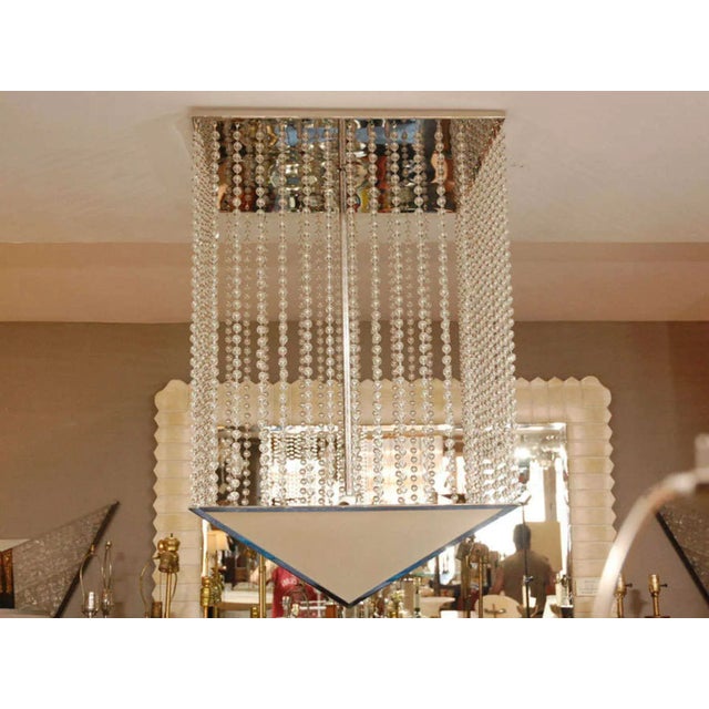 American 1990s Glass Bead Chandelier with Linen Shade by Bryan Cox For Sale - Image 3 of 8