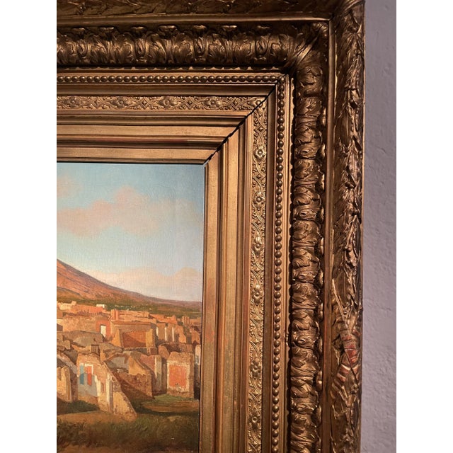 Alessandro La Volpe, View of Pompeii, Oil on Canvas, 1800s, Framed For Sale - Image 6 of 9