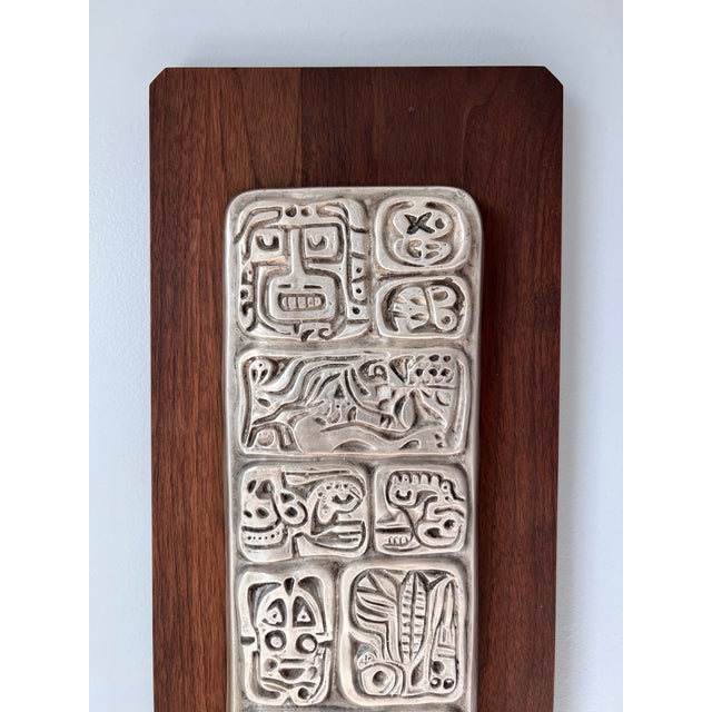 1960s Vintage Carlos Sierra Franco “Mayan Paradise” Sterling Silver Carved Hanging Wall Plaque For Sale - Image 4 of 7