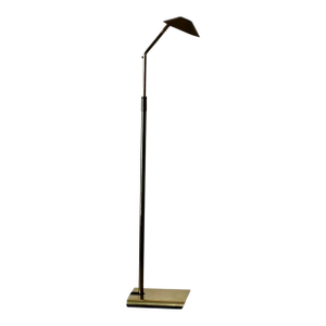 1980s Koch and Lowy Telescoping Brass Floor Lamp Conical Shade Detail Vintage Modern