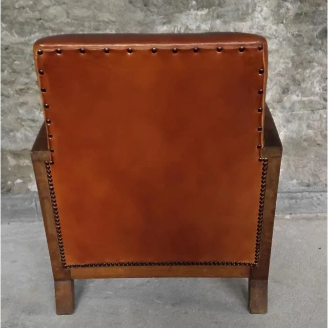 Set of Art Deco Club Chairs in Leather For Sale - Image 3 of 8