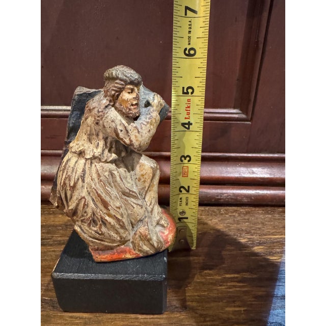 19th Century Santos Sculpture- Christ Bearing the Cross on Stand- Terracotta For Sale - Image 10 of 10