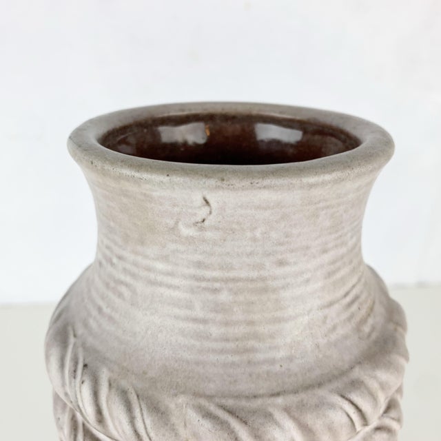 Gray Vintage Grey West German Cord Vase Carstens Tonnieshof Mid Century Art Pottery For Sale - Image 8 of 8