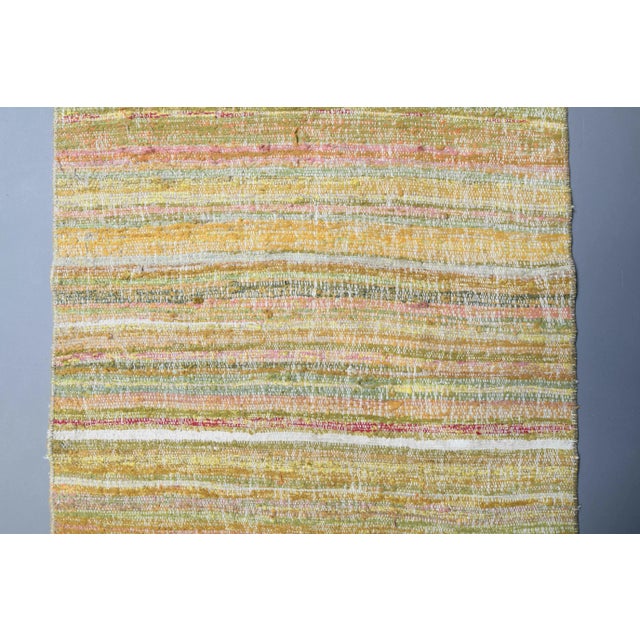 Yellow Vintage Turkish Hand-Knotted Wool Cotton Yellow Kilim Area Rug For Sale - Image 8 of 11