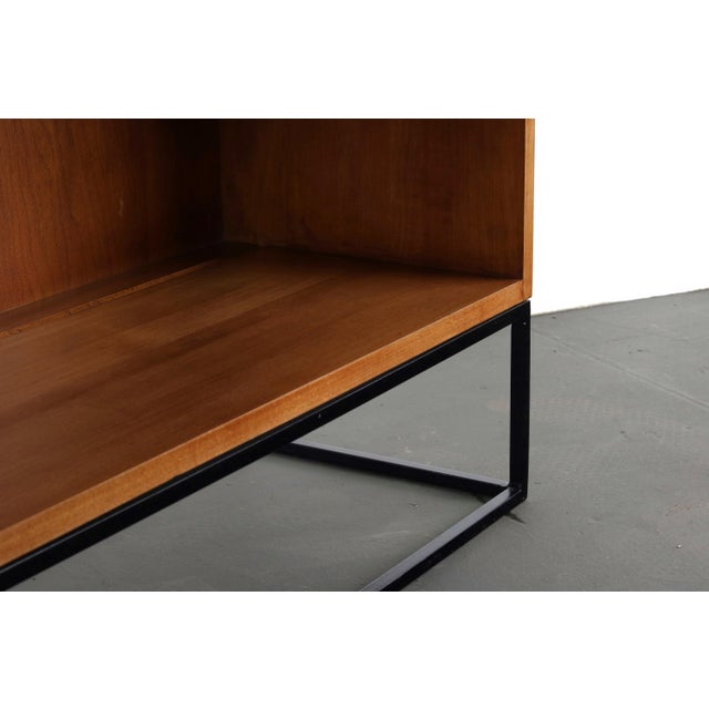 Wood Paul McCobb Bookcase with Geometric Iron Base, Planner Group Series For Sale - Image 7 of 10