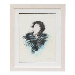 Riccardo Benvenuti, Young Face, Lithograph, 1984 For Sale