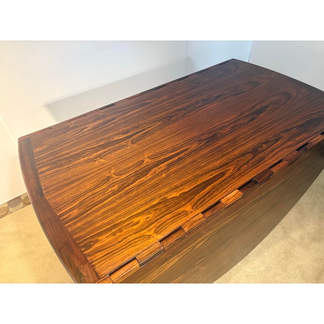 Mid-Century Modern Rare 1960s Danish Rosewood Drop-Leaf Dining Table by Niels Koefoed For Sale - Image 3 of 12
