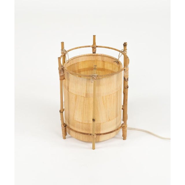 Mid-Century Modern Bamboo and Rattan Table Lamps, 1970s, Set of 2 For Sale - Image 15 of 17