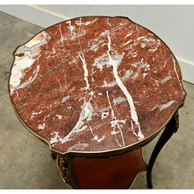 French 19th Century Rosewood and Marble Side Table For Sale - Image 4 of 10