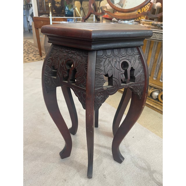 Antique Chinese Carved Wood Pedestal/Stool, C.1940s For Sale - Image 4 of 8