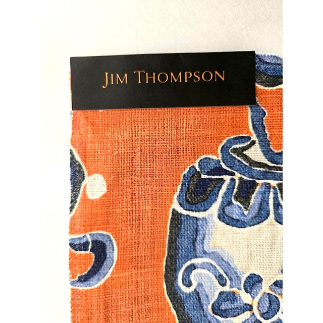 Jim Thompson Linen Fabric Kalong Vases in Persimon, 1 Meter For Sale - Image 15 of 16