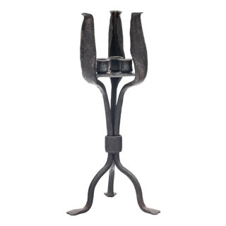 Diego Giacometti Style Iron Candlestick For Sale