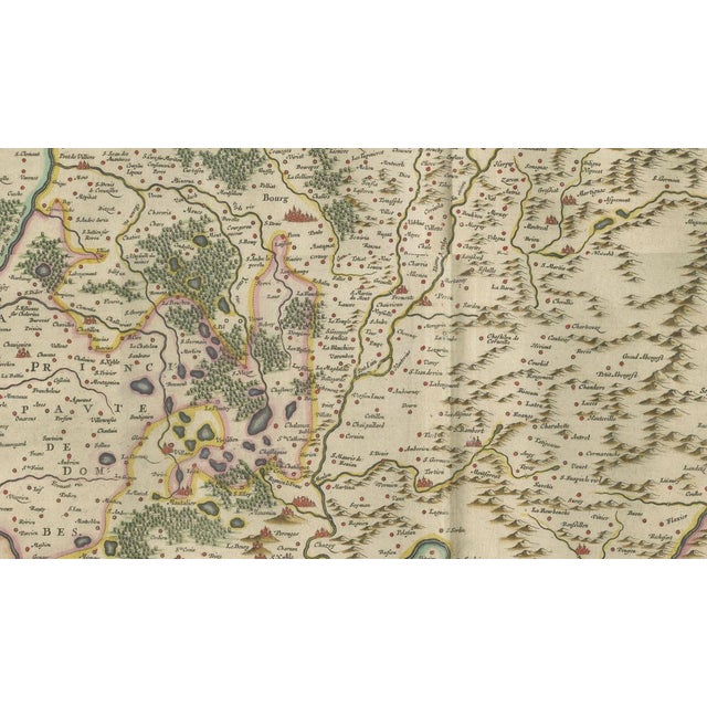 Black Antique Blaeu Map of Bresse & Dombes, 1642 For Sale - Image 8 of 9
