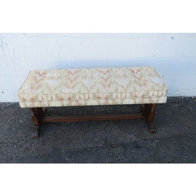 Long Upholstered Bed End Hallway Bench For Sale - Image 10 of 13
