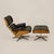 Herman Miller Set of Lounge Chair and Ottoman in Walnut and Black Leather by Charles Eames for Herman Miller, 1990s For Sale - Image 4 of 4