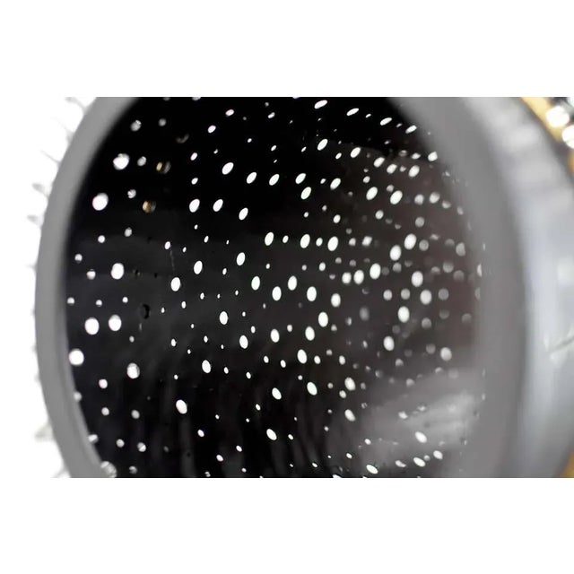 Black Mid-Century Modern Brass and Black Enameled Metal Pendant Lamp For Sale - Image 8 of 10