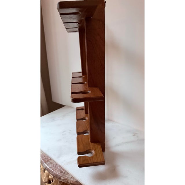 Vintage Mid-Century Teak Wine Glass Rack – Wall Mounted 12-Stemware Holder For Sale - Image 10 of 11