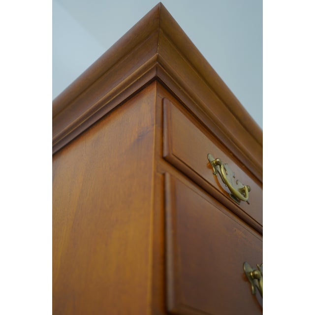 New England Queen Anne Style Cherry Finish Tall Highboy For Sale - Image 11 of 15