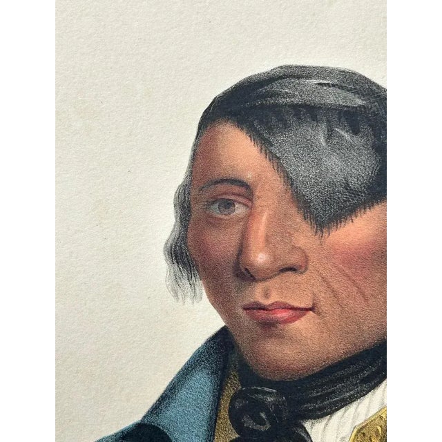 Paper Charles Bird King, Portrait of Waa-Pa-Shaw Sioux Chief, 1838, Hand-Colored Lithograph For Sale - Image 7 of 11