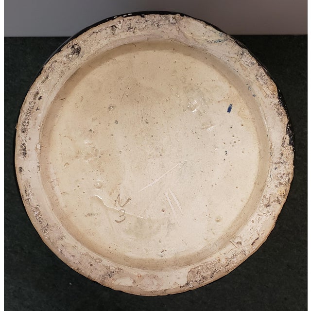 Blue Circa 1970 Chinese Fencai/Famille Rose Style on Cobalt Ground Porcelain Vase With Plum Blossoms For Sale - Image 8 of 9