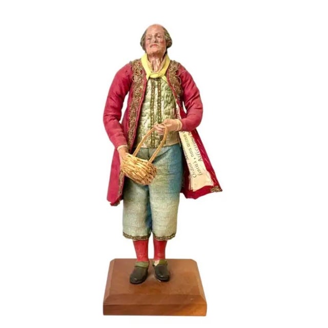 18th Century 18th Century Neapolitan Crèche Figure, Terracotta & Wood Elderly Man For Sale - Image 5 of 10
