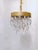 Italian 1960s Italian Brass Rim Layered Chandelier For Sale - Image 3 of 9
