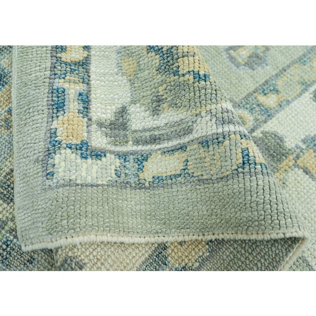 Green Turkish Oushak Rug 5'2" x 6'11" #19104 For Sale - Image 8 of 8