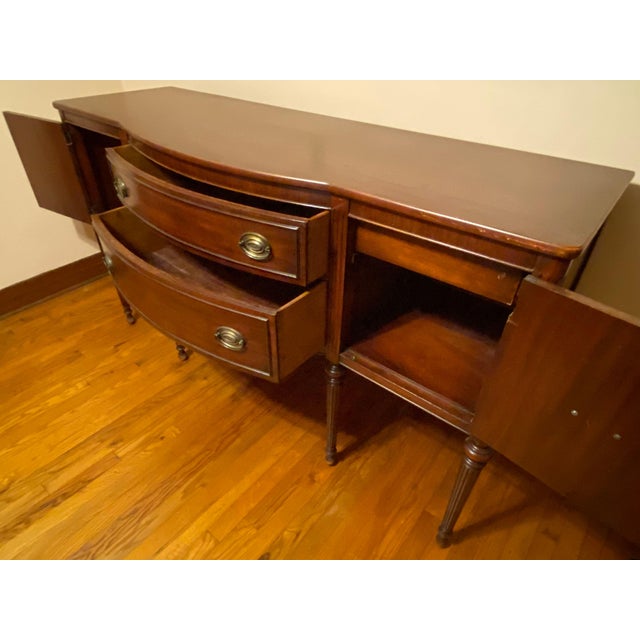Vintage Brown Wood Buffet With Cabinets & Drawers For Sale - Image 13 of 18