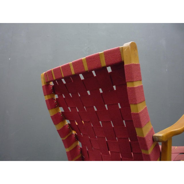 Brown Armchair in the style of Jens Risom, 1950s For Sale - Image 8 of 9