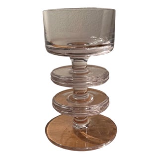 Vintage Sheringham 2 Disc Candleholder in Glass from Wedgewood For Sale