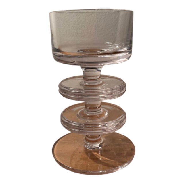 Vintage Sheringham 2 Disc Candleholder in Glass from Wedgewood For Sale