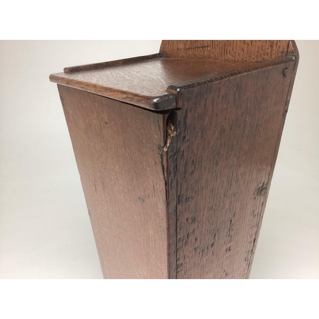 Early 19th Century Antique English Oak Wall Candle Box For Sale - Image 5 of 8