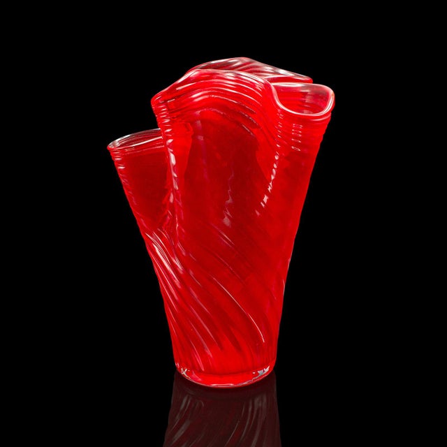1970s Large Vintage Display Vase, Italian, Murano Art Glass, Flower Sleeve, Circa 1970 For Sale - Image 5 of 9