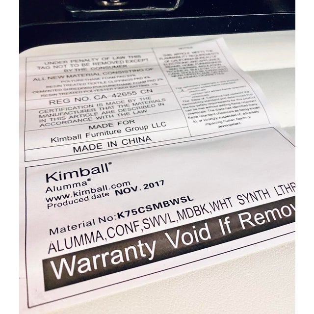 Kimball Mid Century Style Alumma White Conference Chairs With Pneumatic