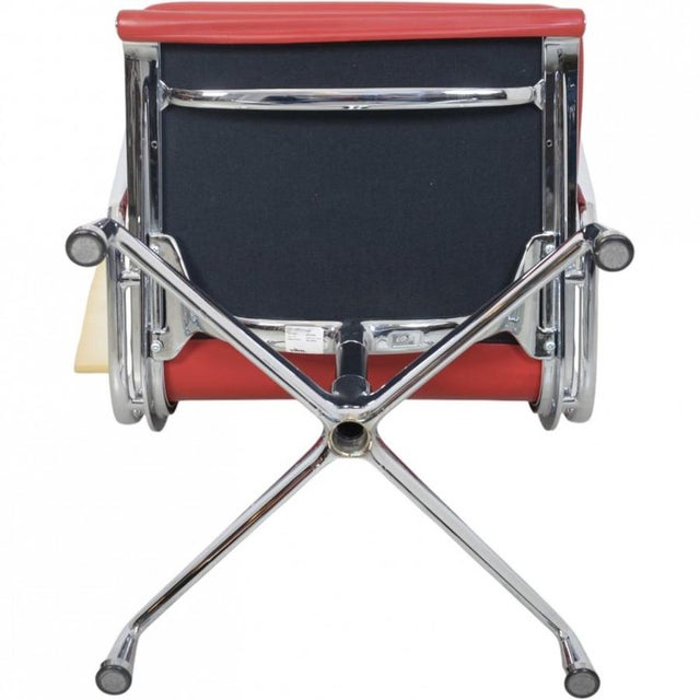 EA-208 Chair in Red Leather by Charles Eames, 2005 For Sale - Image 12 of 15