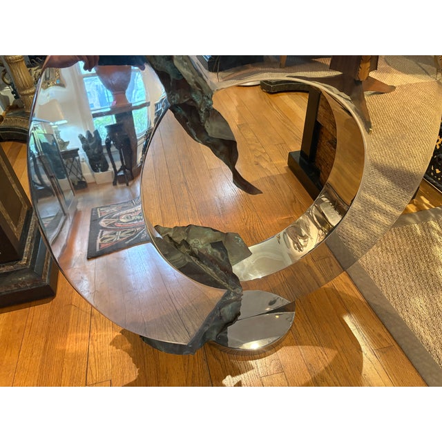 Mid-Century Modern 1980s Post-Modern Stainless Steel and Bronze Sculpture by Gary Slater For Sale - Image 3 of 11